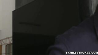 Stepson bangs stepma right in front of hubby