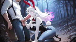 ATKINS HEAVEN - Late Night Fellatio By A Hot Bunny With Thick Haunches In A Forest