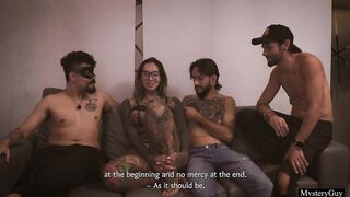 Casting of the Colombian large-bootied Camila Jimenez ends in group anal invasion