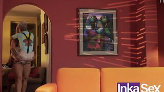 Breasty stepmother gets angry at depraved dwarf stepson.