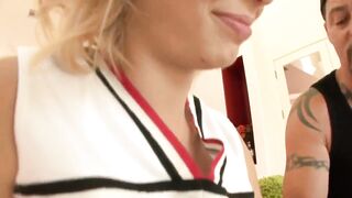 Youthful cheerleader gets screwed by tutor