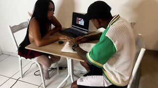 That guy left his girlfriend to study at his ally's abode, and this guy put his ramrod in her.