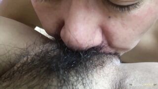 Short haired Oriental mother i'd like to fuck rides her lovers large schlong until this chab gives her a creampie