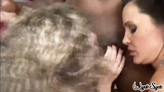 Tan Brunette hair Lisa Ann & mother I'd like to fuck Sara Jay Ride Mr. Marcus Giant Jock!