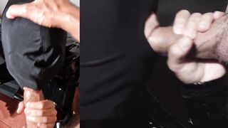 I give him a head and this guy comes on my head on the hood