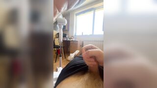 Masturbating my Rod and cumming on the daybed