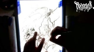 Facial Explosion creates Sperm Comet in the night sky - lightbox erotic drawing creation by Drenched