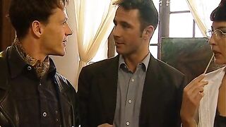 double penetration with a breasty brunette hair