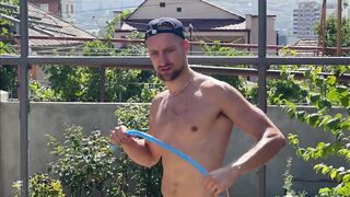 Hawt gardener banged a twink with his biggest wang on a swing and came several times