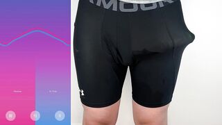 Biggest ramrod hands free anal sextoy jizz flow in taut panties