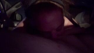 Hawt redhead gives astounding oral-job in car