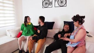 The quartet of eight!! sex in the neighborhood gets without control and we end up squeezing all the milk