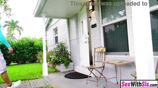 Tiny blond teen step sister craves her step brothers large wang actually badly