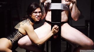 FORCE POKE IN MILKING CHAIR - SERVITUDE MILKING W/ EXPLOSIVE SPUNK FOUNTAIN - FEMDOM HEADMISTRESS EDGING TUGJOB