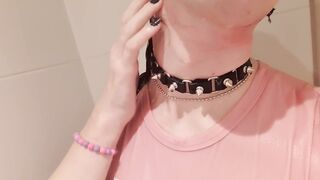 Kinky trans enjoyment in the shower