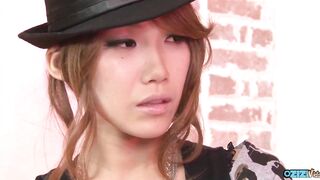 A solitary female engaging in self-enjoyment on a zebra-patterned daybed just for our observation