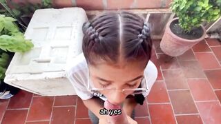 Training a strange brunette hair fitness model with a consummate body. Spanish porn