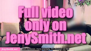 Jeny Smith enticed a chap and made him see her masturbate with a toy in her cunt.