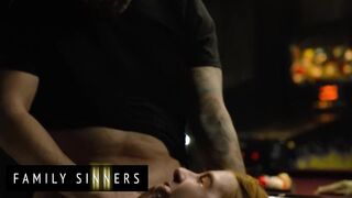 FAMILY SINNERS - Nasty Stepdad Screws His Step Daughter And This chab Explodes All Over Her Ginger Bush