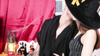 The nasty gals made a desire to have a three-some for Halloween