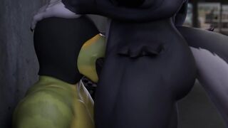 Public Alleyway Throatfuck. Artist: ChoPanther