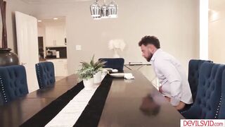 Elizabeth Skylar caught her spouse and their neighbour's stepdaughter Rissa May having sex. That babe gets turned on and joins in wanting that weenie as well