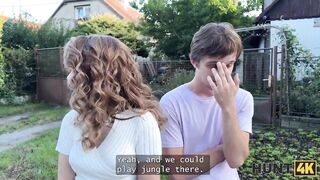 HUNT4K. Una Fairy is screwing and showing her twat in front of her Boyfriend