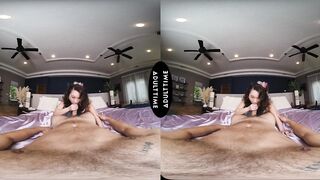 UP CLOSE VR - Cuckold Guy Wishes To See U Bang His Girlfriend Kimmy Kimm On Livestream - POV