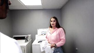 Large breasts blond mother i'd like to fuck swallows biggest BBC spunk flow from her late nite food delivery driver ft Misty Rein