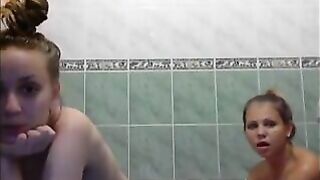 Russian teens are having a washroom jointly and making a short episode just for joy