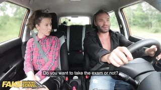 Fake Driving School Learner Buys Instructor Emilia Argan a coffee in advance of outdoor bang