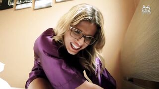 Blond mother i'd like to fuck in a satin robe is mad to get banged, until this babe gets absolutely gratified
