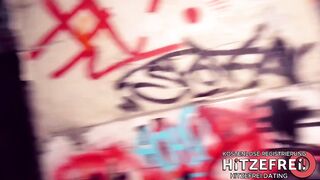 Public Sex in Germany: Slender Brunette hair Teen