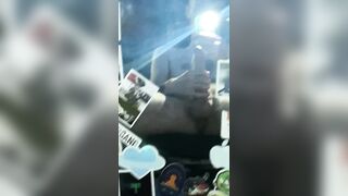 Jerking large hard cock in mirror for u