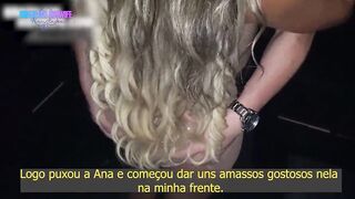 The host of the "Cuckold Night" party welcomed the cuckold's wife into the booth and made her indeed climax...