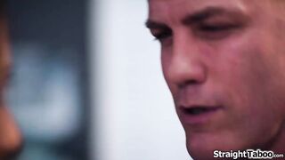 Stepdaughter Kiarra Kai is in a taut spot.Her stepdad is quite important at her college and now craves smth from her.This guy fingers in his classroom