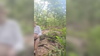 Preggy hiker loves to tease on trail!