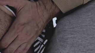 Lewd Stranger Slips his Weenie Beneath Petticoat Inside her Pants and CUMS Hard in a crowded bus