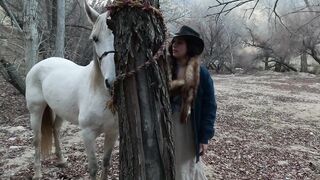 Farmers wife thirsty for ramrod in the throat.