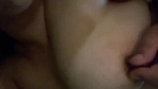 Playing and sucking biggest DDD natural boobs