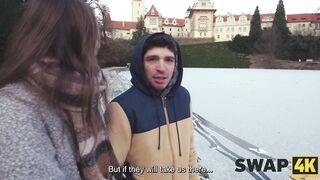 SWAP4K. A Sunday walk ended up as having a hawt cutie with in our couch, it was her 1st 3some