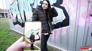 GERMAN SCOUT - Skinny Czech Teen Stefani Jameson with Saggy Melons Pick Up for 1st Casting Screw