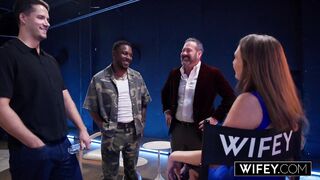 WIFEY Married mother I'd like to fuck Brandi Johnson Gets Spit-Roasted And Creampied Whilst Hubby Watches