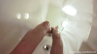 Super hawt blond Brett Rossi takes a precious shower