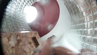 Christy showers off her consummate body