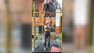 My step mommy and my classmates exercising