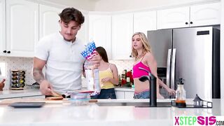 Uninterested stepsister and her bestie didn't like stepbros jokes