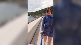 Jeny Smith in a watch-throughout costume