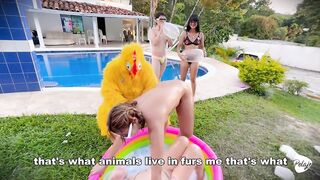 Fiesta en la piscina privada de una finca en Floridablanca Bucaramanga von mucho sexo jabon y aceite