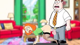 Bitch Wife Oral job to Neighbour and Doesn't Notice Spouse Returns from Work. Wife BBC. Cuckold Spouse. Toon